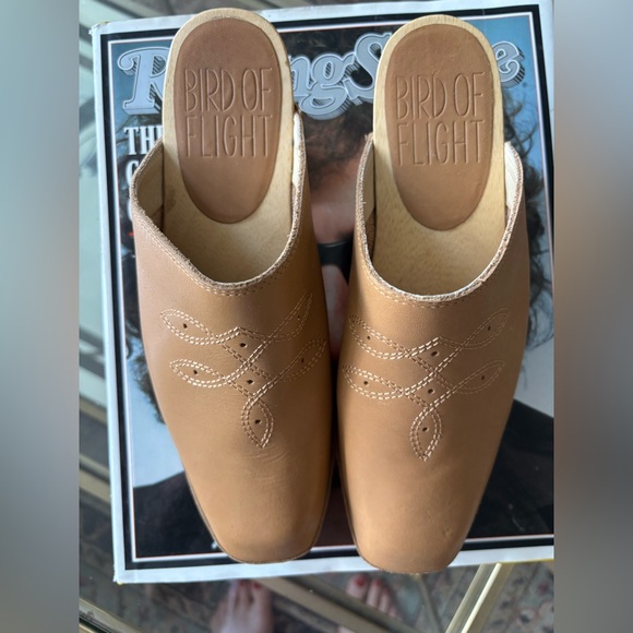 Western Wooden Leather Clog/Loafers - Picture 3 of 9